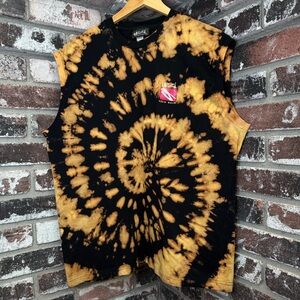 Vintage Uzzi Amphibious Dive Gear Custom Bleach Spiral Muscle Tank Top